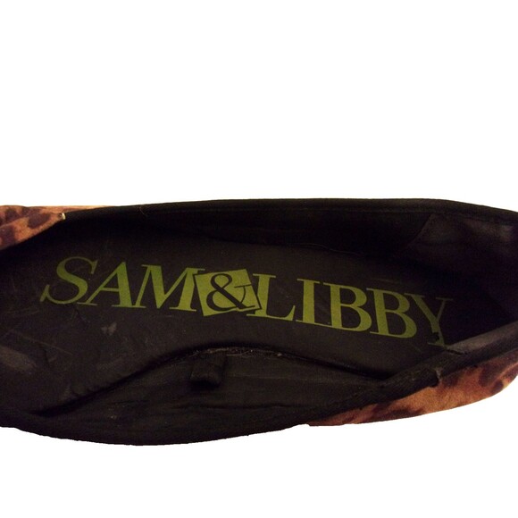 Sam and Libby Vintage Leopard Pattern Flats Large Bow Sz. 8 1/2 - Picture 3 of 7